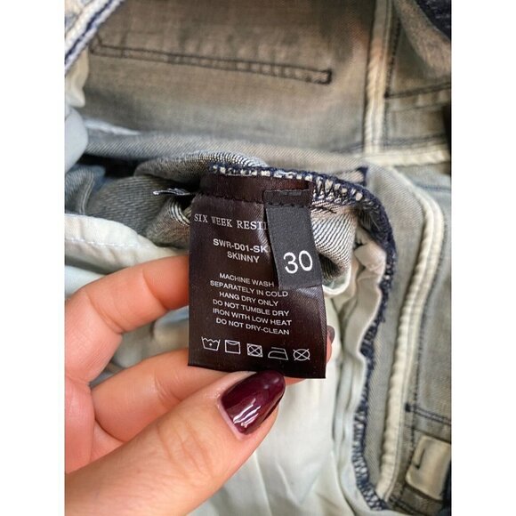 Six week Residency BNWOT skinny jeans sz 30 button fly vintage indigo - Picture 7 of 7